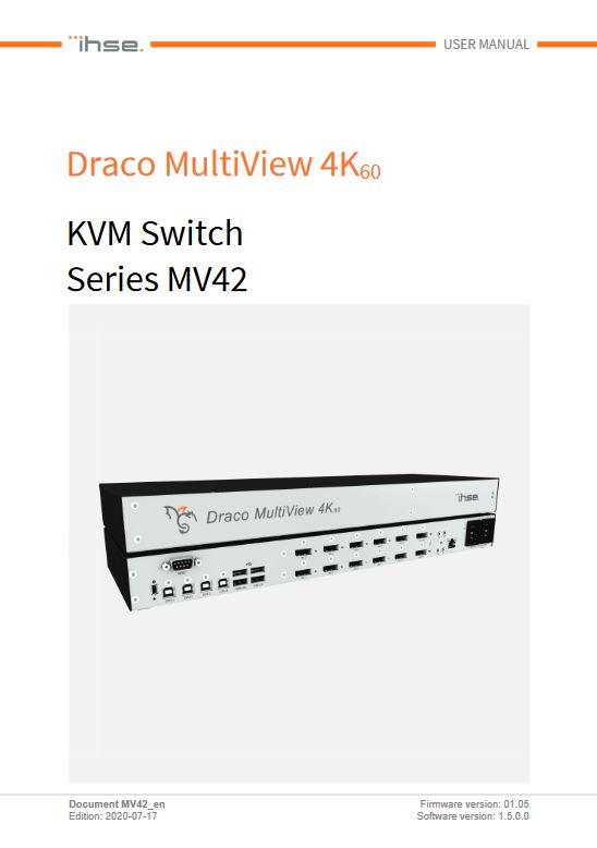 Konformitätserklärung Draco MultiView 4K60 Series MV42. Schrift auf weißem Hintergrund.