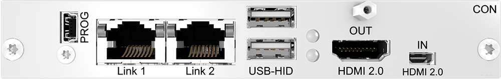 Abbildung der Anschlüsse des Draco vario ultra HDMI 2.0 mit HDCP (Serie 495)