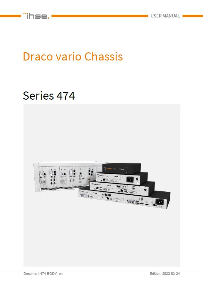 Datenblatt des Handbuchs für DRACO vario Chassis Series 474