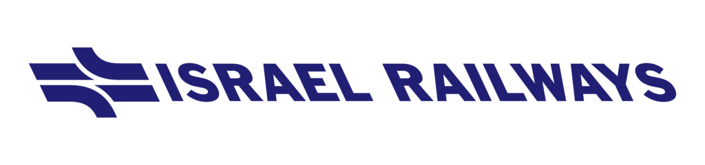 Logo Israel Railways, blaue Schrift